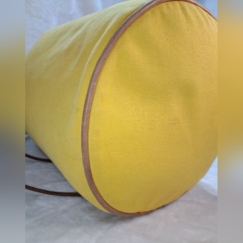 HERMÈS Polochon Yellow Canvas Backpack Bag LARGE PRISTINE CONDITION - Picture 15 of 17